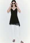 Sheer Asymmetric Dress - Black