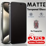 3PCS Full Cover Matte Tempered Glass For Iphone 15 Pro Max 14 Plus 13 12 11 X XS XS Max 6 7 Plus Se
