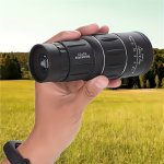 1PC High Definition Monocular Telescope With Powerful Zoom And Low Light Night Vision - Compact For Hiking Wildlife Viewing Spor