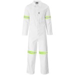 Safety Polycotton Boiler Suit - Reflective Arms - Legs - Yellow Tape