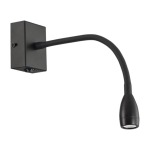 Gooseneck Arm LED Wall Light Black Or Satin Chrome - Satin Chrome