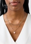 Layered Cuban Chain Resin Pendant Necklace Set