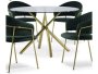 Efurn- Jy 4 Seater Dining Set With Round Glass Table Black