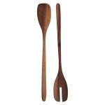 Wooden Salad Servers Acacia 2 Piece 33CM