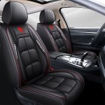 Luxury All-season Universal Fit Car Seat Cover Set - Durable Pu Leather Easy Clean Sponge Filled Vehicle Seat Protector Hand Was