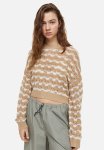 Pointelle-knit Jumper - Beig & Striped