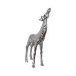 28CM Giraffe Looking Up Silver