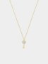 Yellow Gold Crystal Heart Key Pendant On Chain