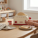 Wooden Pop-up Toaster Playset With Breakfast Accessories