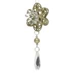 Flower With Teardrop Crystal And Bauble 4X7.5X14.5CM