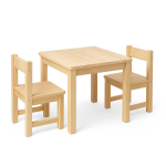 Kids Natural Wooden Table With Or Without Chairs