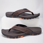 Plus Size Men's Trendy Solid Thong Sandals Casual Non Slip Flip-flops Sandals For Indoor Outdoor Walking Beach Shoes For Spring
