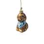 Dark Gold Dog Glass Silver Glitter On Blue Dawn Scarf