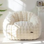 Maxyoyo Giant Bean Bag Chair For Adults Stuffed Shell-shaped Large Bean Bag Couch Cozy Living Room Chair With Filler Floor Sofa