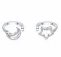 S925 Sterling Silver Star And Moon Non Piercing Ear Clip Cuff Wrap Earrings
