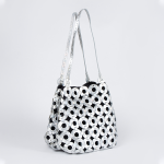 Sadie Silver Basket Shoulder Bag - Silver Leather
