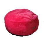 Small Pet Calming Plush Round Fleece Bed - Red