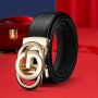 Letter G Buckle Trendy Versatile Belt Men's Casual Business Formal Belt Ideal Choice For Gift