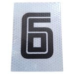 Reflective Sheeting Number 6 Black And White 12CM