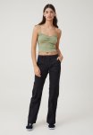 Cotton On Bootleg Cargo Pant - Washed Black