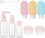 12 Piece Refillable Travel Bottle Set For Toiletries Lotions And Soaps