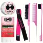 6PCS/SET Wigs Install Accessories Set Edge Control Wax Hair Wax Stick Lace Front Melting Elastic Headband Rat Tail Comb Teasing Comb Edge Control Hair