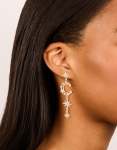 Goldair Gold Diamante Moon & Star Celestial Drop Earrings