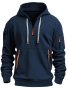 Men's Casual Sports Hoodie Athletic Pullover Zippered Pockets Comfort Fit