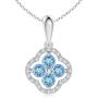 Lucky Clover Pendent- Made With Swarovski Aquamarine Crystal