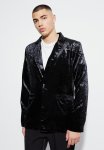 Metallic Shimmer Blazer Jacket - Black