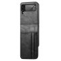 For Samsung Galaxy Z FLIP4 Vertical Flip Card Leather Phone Case - Black