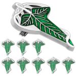 6PACK Elegance Elven Green Tree Leaf Enamel Pins Cloak Clasp Brooch Bulk-collection Cute Pins Halloween Christmas Accessory Badg