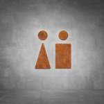 Toilet Male And Female Sign D03 - Rust - Powder Coated Aluminum