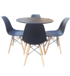 Smte Round Table Set Black With Keychain