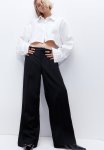 Wide Tailored Trousers - Black