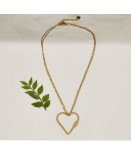 Big Heart Pendant Necklace - Gold Free