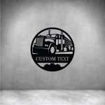 Truck With Custom Text - 450MM Matt Silver