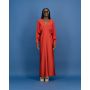Satin Formal Dress In Chilli - M