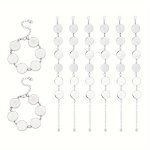 Stainless Steel Jewelry Making Kit With 6 Blank Round Pendants For Diy Bracelets - Time Stone Craft Set No Power Needed