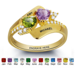 N276 - Gold Plated Over 925 Sterling Silver Personalized Ring