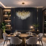 Goldair Gold Crystal Chandelier For Dining Room Palazzo