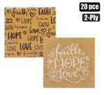 Serviettes 2PLY 33CM 20PC Kraft h l Marketplace Brits Bros