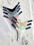 7PCS Letter Print Tape Thong Panties Comfort & Breathable Ribbed Intimates Panties Women's Lingerie & Underwear