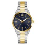 Guess Two-tone Silver Gold Analog Watch Blue Dial