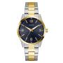 Guess Two-tone Silver Gold Analog Watch Blue Dial