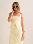 Sally Lace Halter Top - 16 Soft Yellow Co-ord