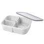 3-COMPARTMENT Storage Container With Removable Drain Basket & Lid - White