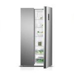 Univa 442L Side By Side Fridge Metallic