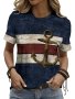 Anchor Print T-Shirt Short Sleeve Crew Neck Leisure T-Shirt For Spring & Summer Women's Clothing