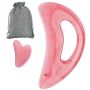 2 Piece Gua Sha Face & Body Rose Quartz Massage Eye & Skin Care Tools-pink